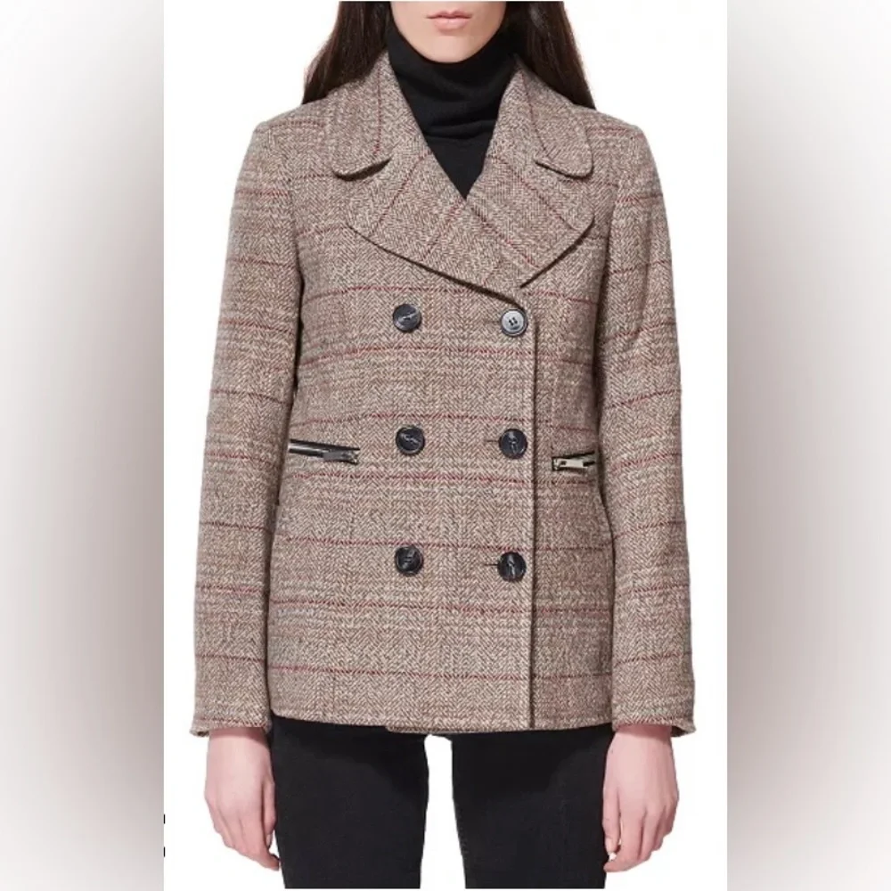 MARALYN & ME Juniors' Notched-Collar Double-Breasted Peacoat - Medium - Picture 1 of 11